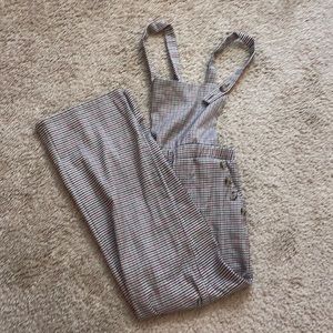 Girls jumper overalls plaid button down